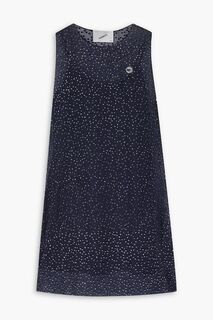 Платье мини из блестящего шелкового шифона COPERNI, синий