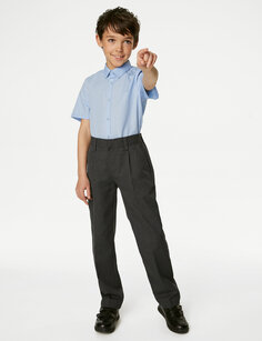 Школьные брюки стандартного кроя с большой талией для мальчиков (2–18 лет) Marks &amp; Spencer, серый