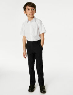 Школьные брюки стандартного кроя с большой талией для мальчиков (2–18 лет) Marks &amp; Spencer, черный