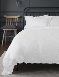 Жаккардовый комплект постельного белья Pearl Spring Foliage Marks &amp; Spencer, белый