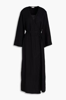 Льняное платье миди Manissa с запахом BY MALENE BIRGER, черный