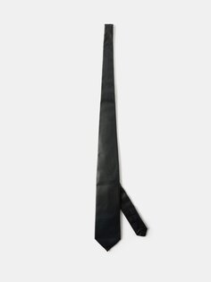 Кожаный галстук Bottega Veneta, черный