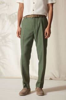 Классический костюм с брюками из смесового льна Next, зеленый