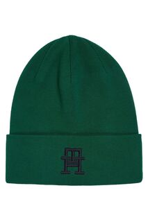 Зеленая шапка-бини New Prep Tommy Hilfiger, зеленый