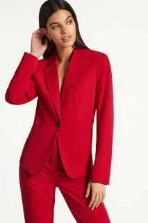 Приталенный однобортный пиджак Next, красный