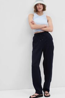 Свободные брюки из мятого материала Gap, синий