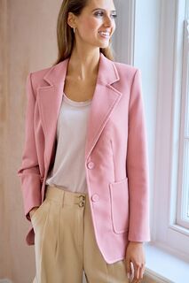 Однобортный пиджак приталенного кроя и карманами Next, розовый