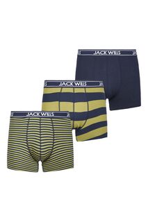 Комплект из 3 пар синих деревянных боксеров Jack Wills, зеленый