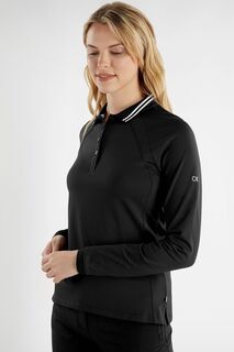 Черная рубашка-поло с длинными рукавами Blair Calvin Klein, черный