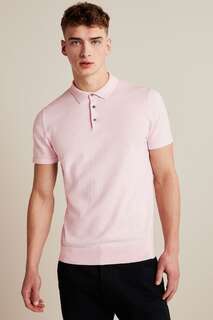 Трикотажная рубашка-поло с короткими рукавами Next, розовый