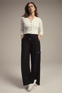 Черные брюки-карго с широкими штанинами Mint Velvet, черный