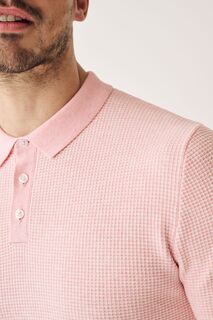 Рубашка-поло фактурной вязки Next, розовый