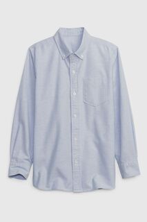 Оксфордская рубашка с длинными рукавами из натурального хлопка Gap, синий