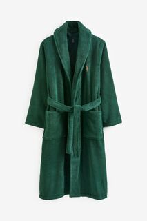 Махровый халат с шалевым воротником Polo Ralph Lauren, зеленый