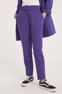 Фиолетовые приталенные брюки с поясом Simply Be, фиолетовый