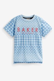 Синяя рубашка с геометрическим узором Baker by Ted Baker, синий