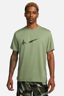 Беговая рубашка Dri-FIT Camo Miler Nike, зеленый