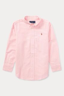 Розовая рубашка для мальчика с логотипом Polo Ralph Lauren, розовый