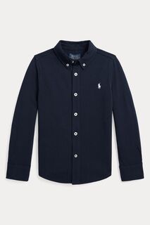 Синяя сетчатая рубашка для мальчика Polo Ralph Lauren, синий