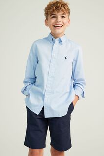 Рубашка-оксфорд для мальчика с логотипом Polo Ralph Lauren, синий