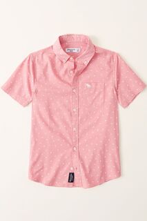 Розовая рубашка с короткими рукавами Abercrombie &amp; Fitch, розовый