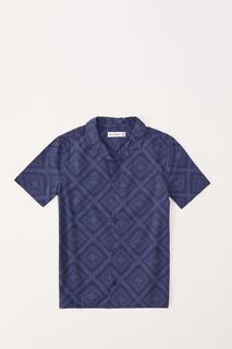 Темно-синяя рубашка Abercrombie &amp; Fitch, синий