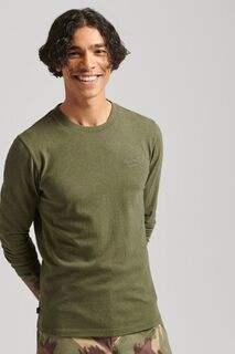 Вышитая блузка с длинными рукавами и логотипом Vintage Superdry, зеленый