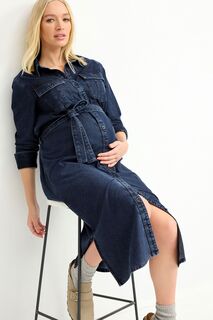 Джинсовое платье для беременных длинного кроя Next, синий