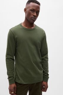 Мягкая повседневная футболка с круглым вырезом Gap, зеленый