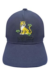 Синяя детская шапка с логотипом тигра Kenzo, синий