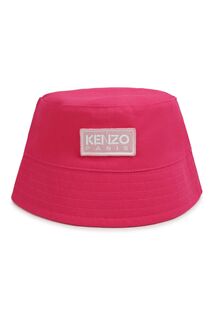 Белая детская рыбацкая шапка KENZO с логотипом Kenzo, розовый