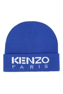 Kenzo синяя детская шапка с логотипом Kenzo, синий