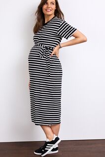 Платье миди для беременных из трикотажа с короткими рукавами Next, черный