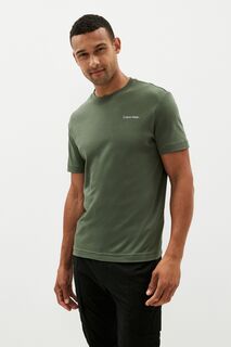 Зеленая футболка Интерлот с небольшим логотипом Calvin Klein, зеленый