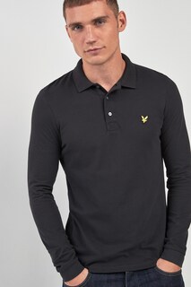 Рубашка-поло с длинными рукавами Lyle &amp; Scott, черный