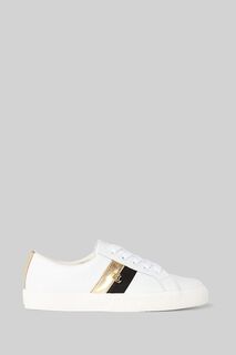 Бело-золотые спортивные туфли Janson с логотипом Lauren Ralph Lauren, белый