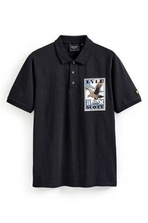 Черная рубашка-поло Lyle &amp; Scott с принтом в виде печати Lyle &amp; Scott, черный