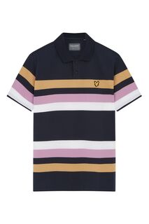 Темно-синяя рубашка-поло Golf Team в полоску Lyle &amp; Scott, синий