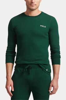 Рубашка для сна вафельной вязки с круглым вырезом Polo Ralph Lauren, зеленый