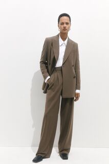 Коричневые брюки из струящегося твила Jigsaw, коричневый