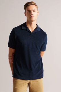 Sndbank синяя рубашка-поло с короткими рукавами обычного кроя из махровой ткани Ted Baker, синий