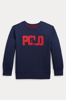 Синяя толстовка-поло для мальчиков с логотипом Polo Ralph Lauren, синий