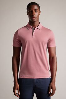 Мягкая розовая рубашка-поло Zeiter приталенного кроя и короткими рукавами Ted Baker, розовый