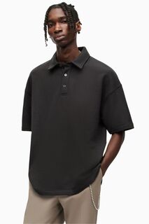 AllSaints Eatson черная рубашка-поло с короткими рукавами All Saints, черный