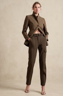 Изысканные эластичные брюки-карго приталенного кроя Banana Republic, коричневый