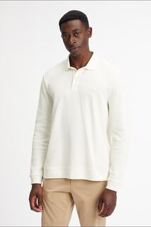 Белая рубашка-поло с длинными рукавами Calvin Klein, белый