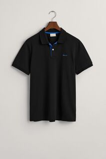 Рубашка-поло с контрастным воротником GANT, черный