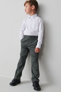 Эластичные школьные брюки без застежки для мальчиков Clarks, серый