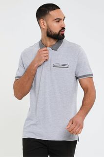 Рубашка-поло из пике с клетчатым узором Threadbare, серый
