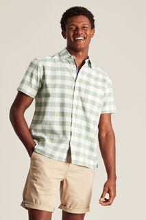 Льняная рубашка Breaker с короткими рукавами Joules, зеленый
